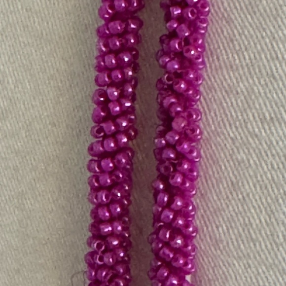 SCALA Beaded Maxi Midi Dress Side Slit Padded 100% Silk Pink Magenta Size M Prom - Picture 5 of 12